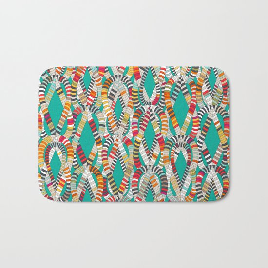 knot drop turquoise Bath Mat