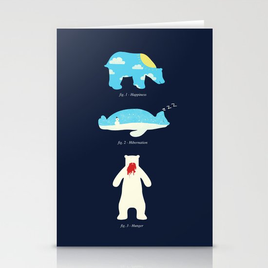 The 3 H's of Bear Life Stationery Cards