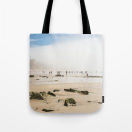 Haze on the beach Tote Bag