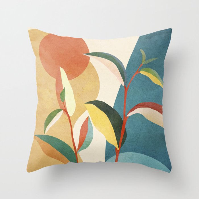 Colorful Branching Out 16 Throw Pillow