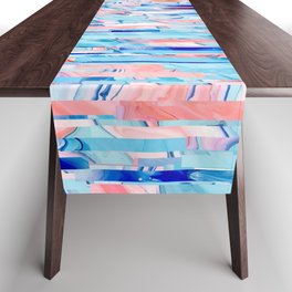 Peaceful Enchantment | Abstract Digital Collage Painting | Eclectic Boho Graphic Design Table Runner