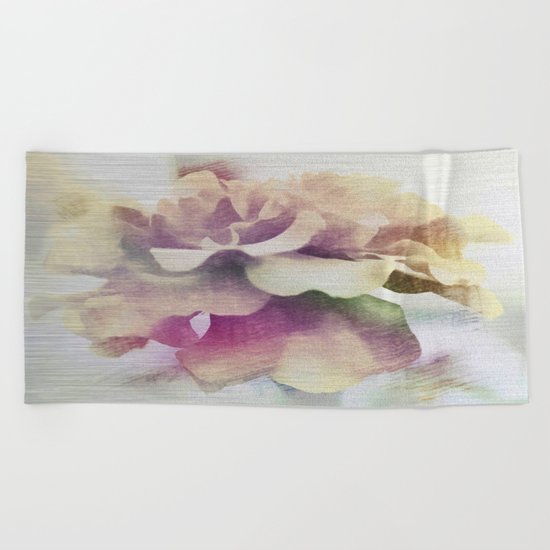Moonlit Floral Abstract Beach Towel