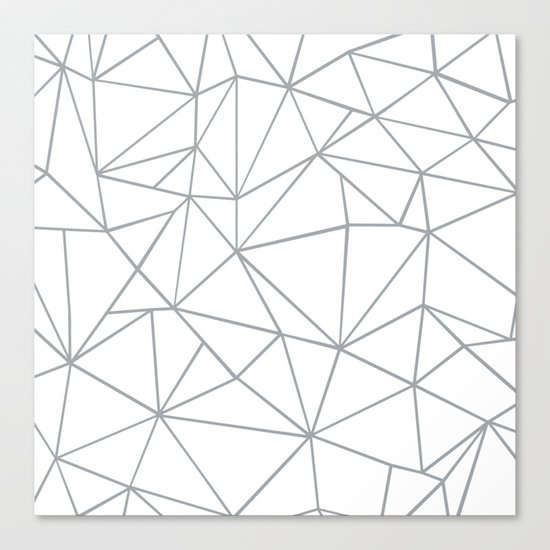 Ab Outline 2 Grey on White Canvas Print