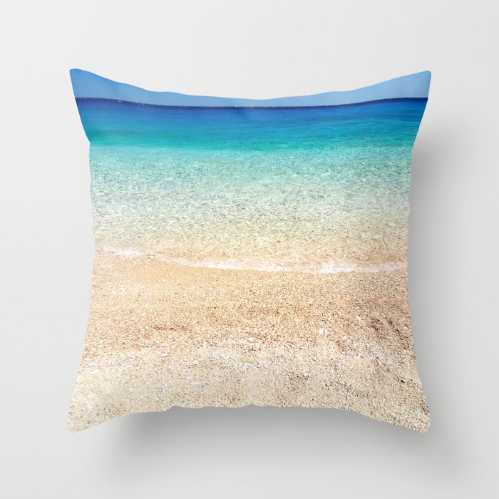 Aqua Water Beach Throw Pillow