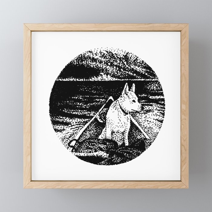 B&W Collection - Morning with doggo Framed Mini Art Print