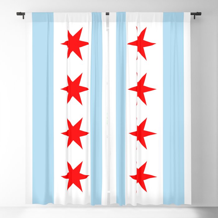 Chicago City Flag Windy City Standard Blackout Curtain