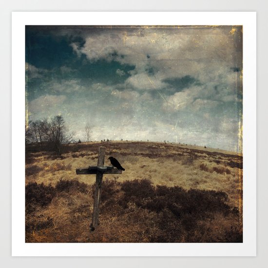 a cross in the moor Art Print