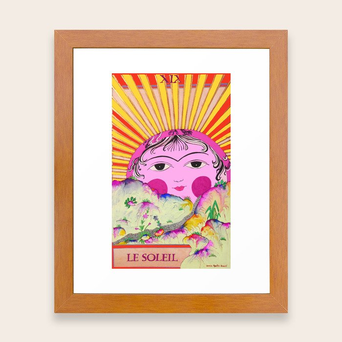 Society6 Tarot Card The Sun Le Soleil Framed Art Print By Laureen Topalian Bensaid Conservation Pecan X Small 10x12 From Society6 Shefinds