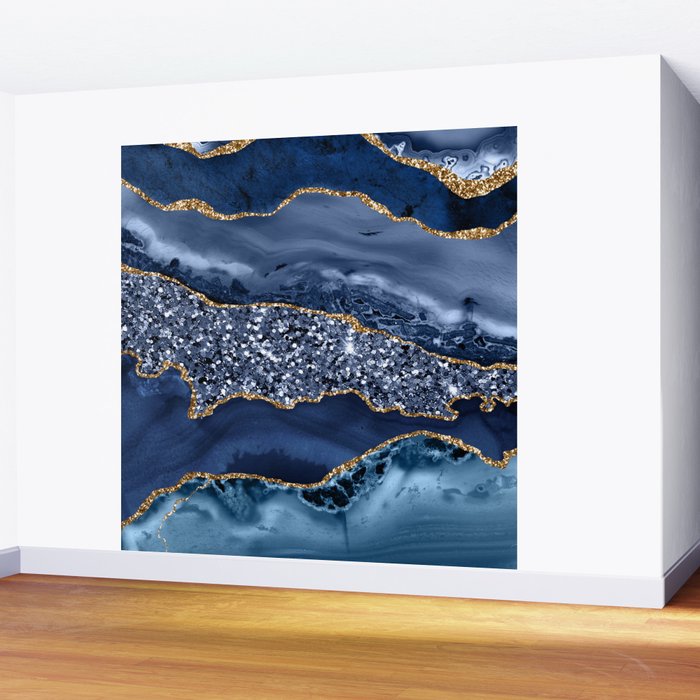 Agate Glitter Ocean Texture 07 Wall Mural by Bridax | Society6