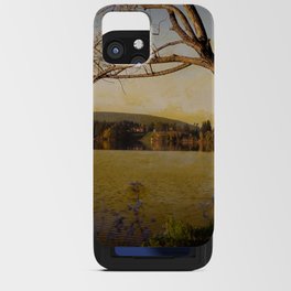 Vintage autumn lakeshore tree dance iPhone Card Case