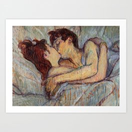 IN BED, THE KISS - HENRI DE TOULOUSE LAUTREC Art Print
