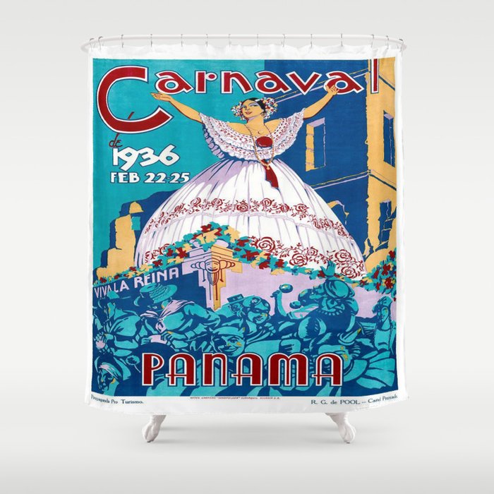 Vintage poster - Panama Shower Curtain