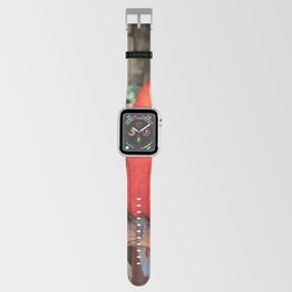 Mexico Photography - Two Red Parrots On A Branch Apple Watch Band