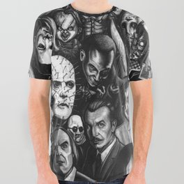 Classic Horror Movies All Over Graphic Tee