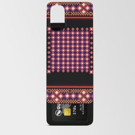 Geometric frame design, Traditional Embroidery pattern, seamless cultural folk art. Android Card Case