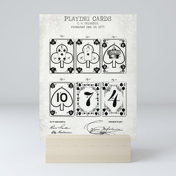 Playing cards old patent Mini Art Print