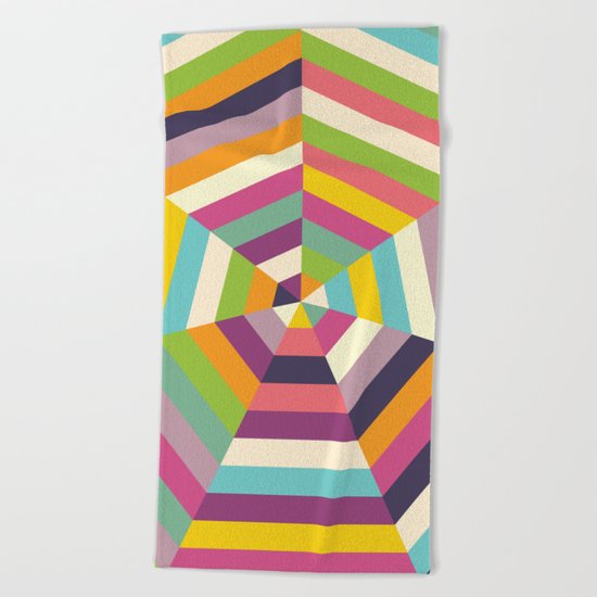 Heptagon Quilt 1 Beach Towel