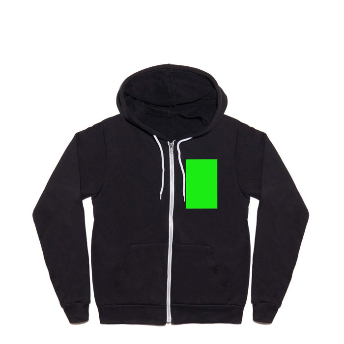 From The Crayon Box – Electric Lime - Bright Green - Neon Green Solid Color Full Zip Hoodie
