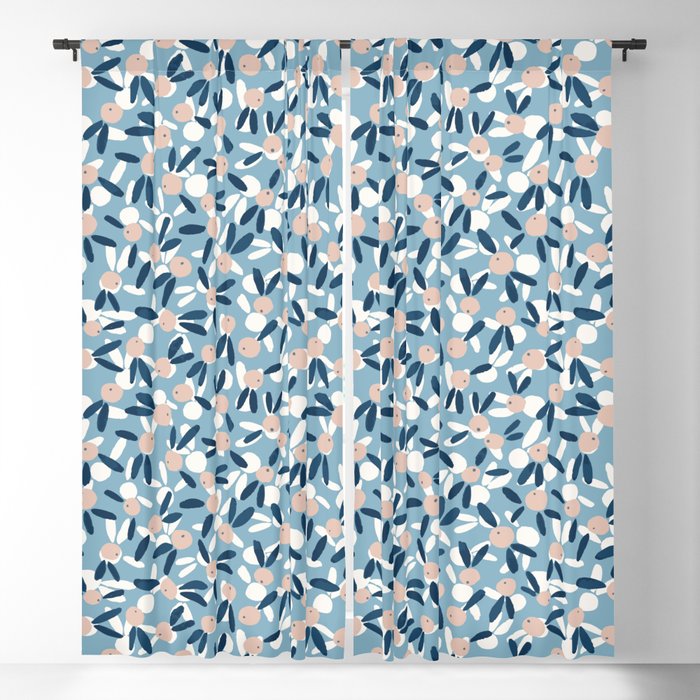 Berries blue Blackout Curtain