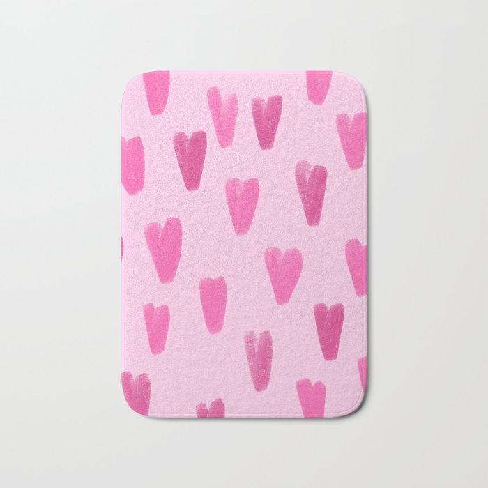 Pink Be My Valentine Hearts  Bath Mat