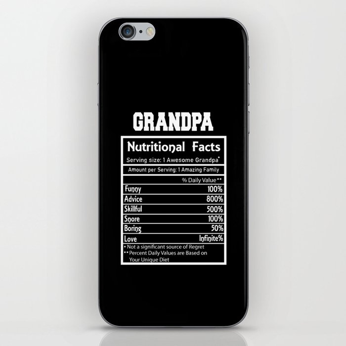 Grandpa Nutritional Facts Funny iPhone Skin