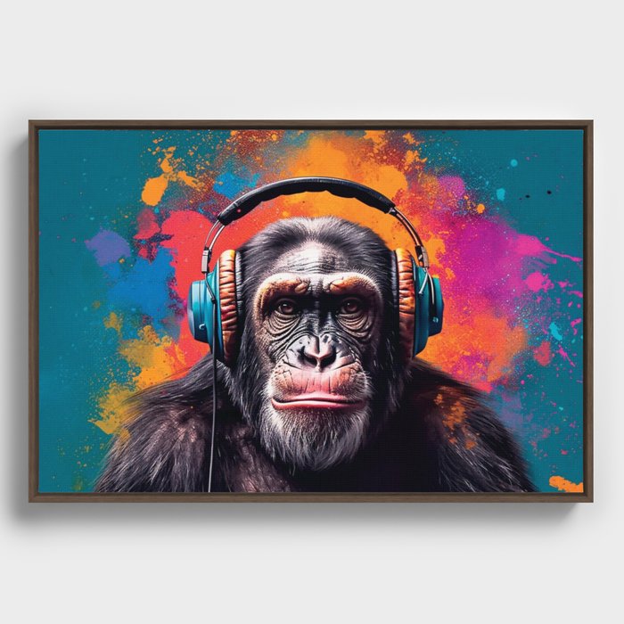 Urban Jungle: Chimp Graffiti Canvas Prints Framed Canvas