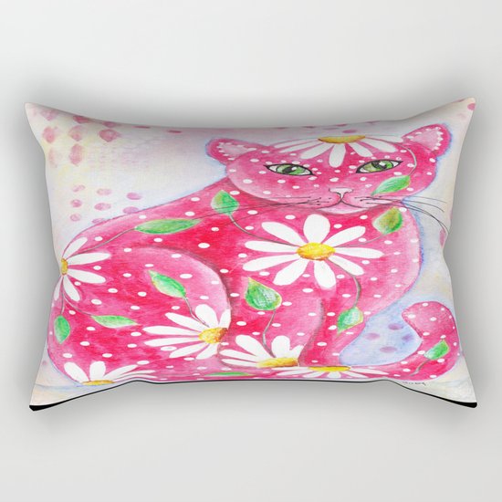 Red Cat Rectangular Pillow