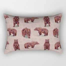 brown bears in seamless pattern, digital painting Rectangular Pillow