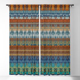 Colorful Ethnic Stripes, Boho Art Blackout Curtain