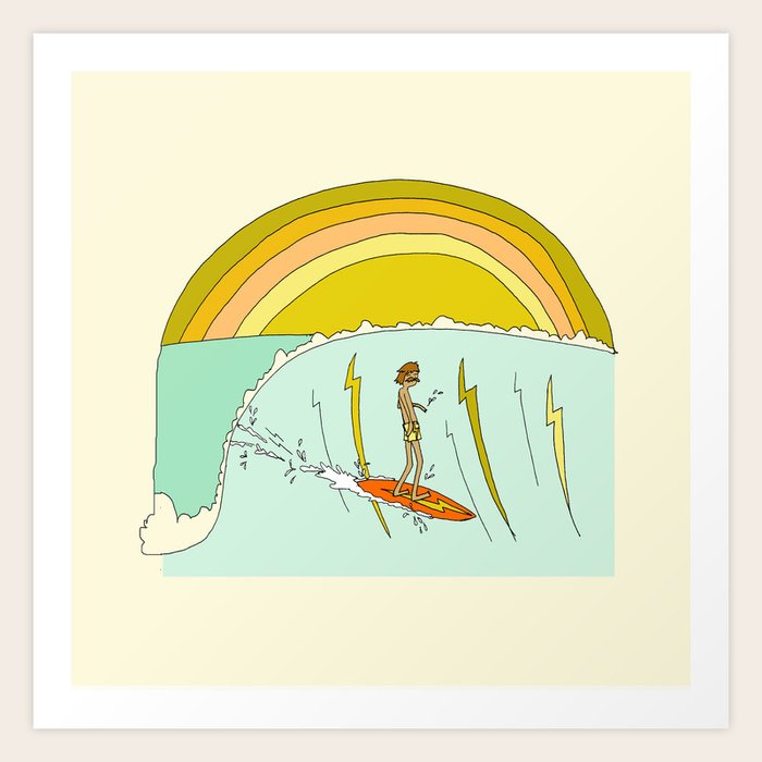 gerry lopez pipeline 70s daydreams // retro surf art by