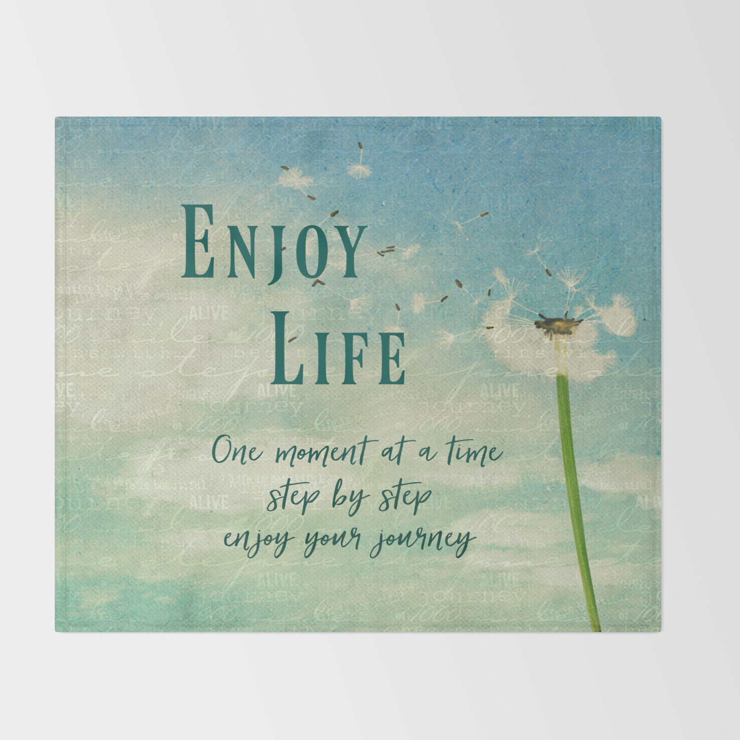 Enjoy Life Quotes Typography Throw Blanket by Quote Life Shop | Society6
