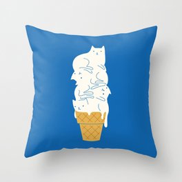 Cats Ice Cream Throw Pillow