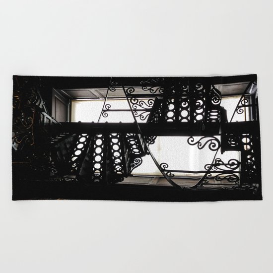 Trinity College Library Spiral Staircase Beach Towel