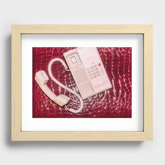 Phone on Crocodile Skin Recessed Framed Print