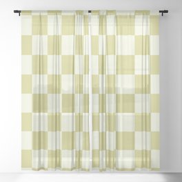 Sage Green Checkerboard Sheer Curtain