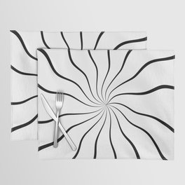 Wavy Rays (white/black) Placemat