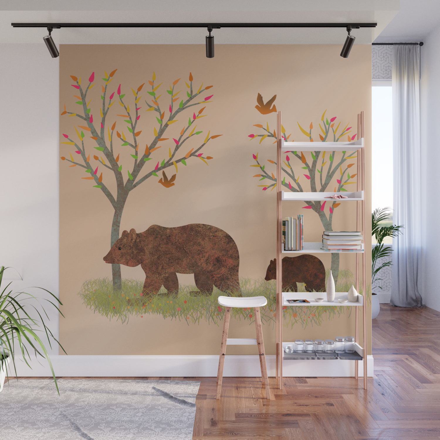 Walk In The Woods With Mama Bear Wall Mural By Shed63 Society6