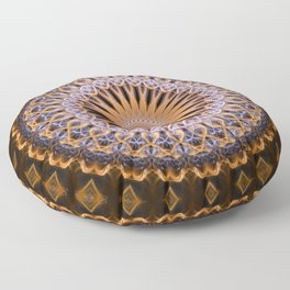 Gray and golden mandala Floor Pillow