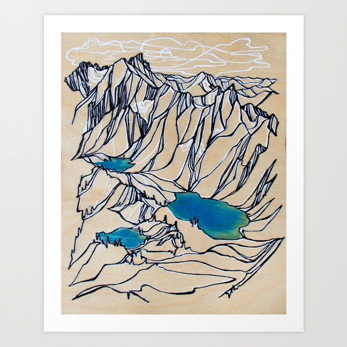 Triple Alpine Lakes :: Valhallas Art Print