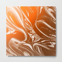 Copper Swirl - Copper, Bronze, gold and white metallic effect swirl pattern Metal Print