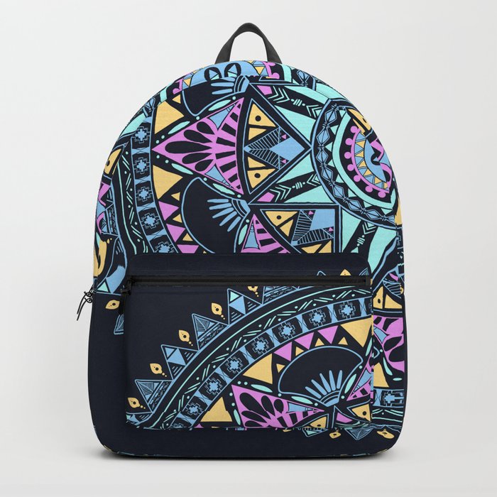 Blue Bohemian Mandala Pattern Backpack