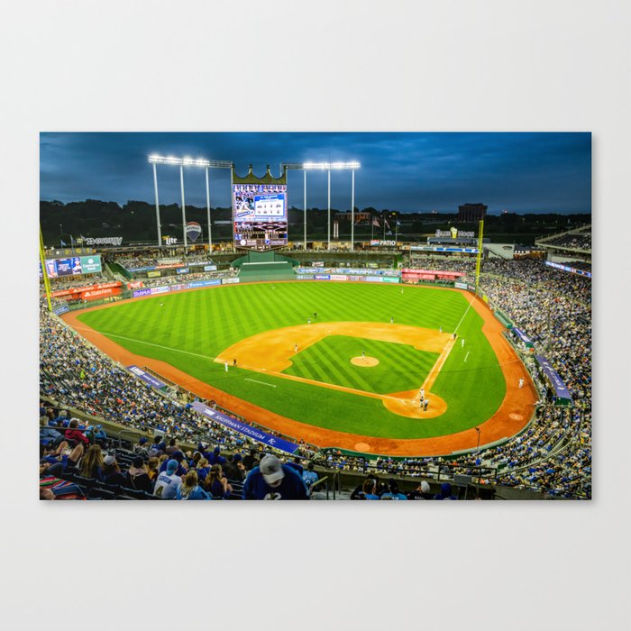 Kansas City Baseball - Kauffman Stadium At Dusk Canvas Print