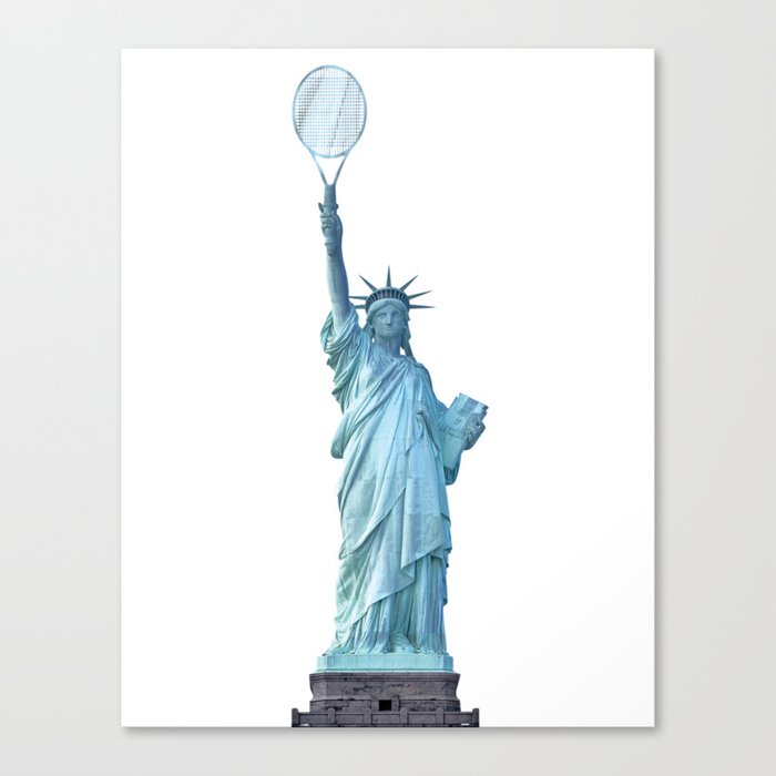 Statue of Liberty with Tennis Racquet Canvas Print