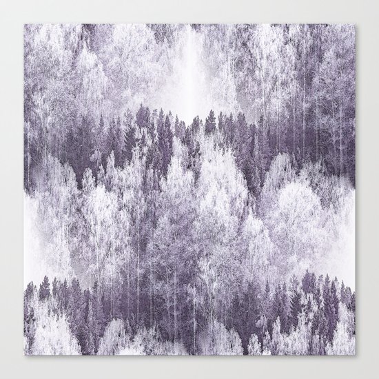 Captivating landscape - beautiful forest in winter colors Canvas Print