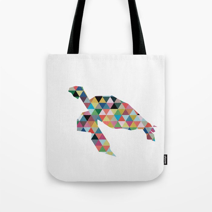 Colorful Geometric Turtle Tote Bag