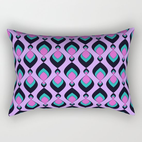 Pattern retro in pink , turquoise raspberry tones . Rectangular Pillow