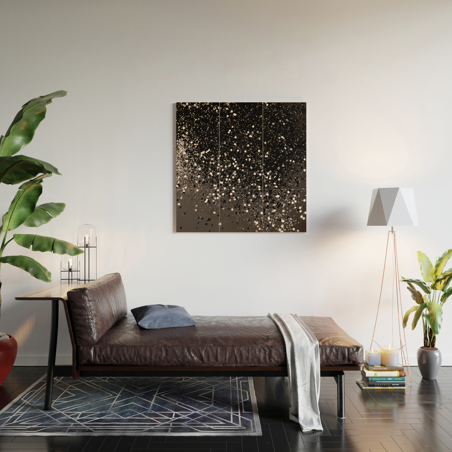 Blush Gray Black Lady Glitter 2 Shiny Decor Art Society6 Wood