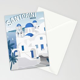 Vintage Santorini poster Stationery Card