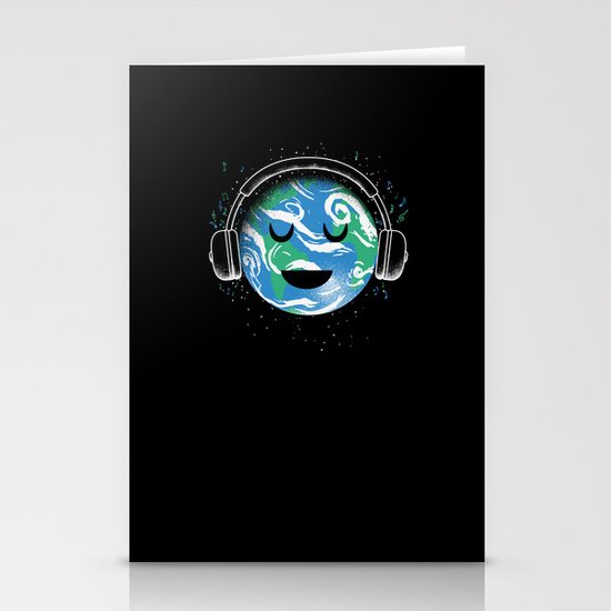 The whole planet loves music Stationery Cards