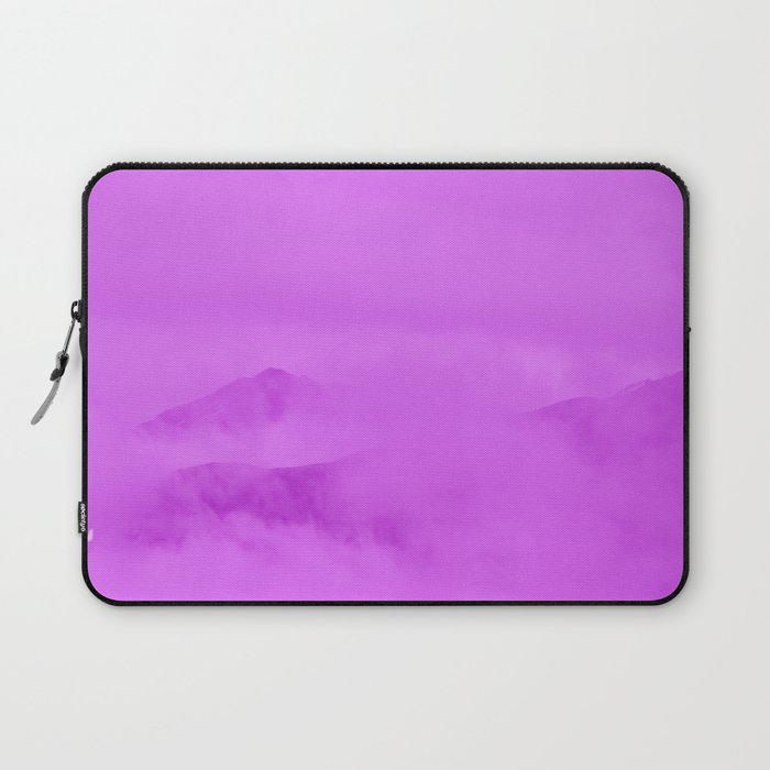 Magenta Fog Surrounding Anchorage Mountains Laptop Sleeve